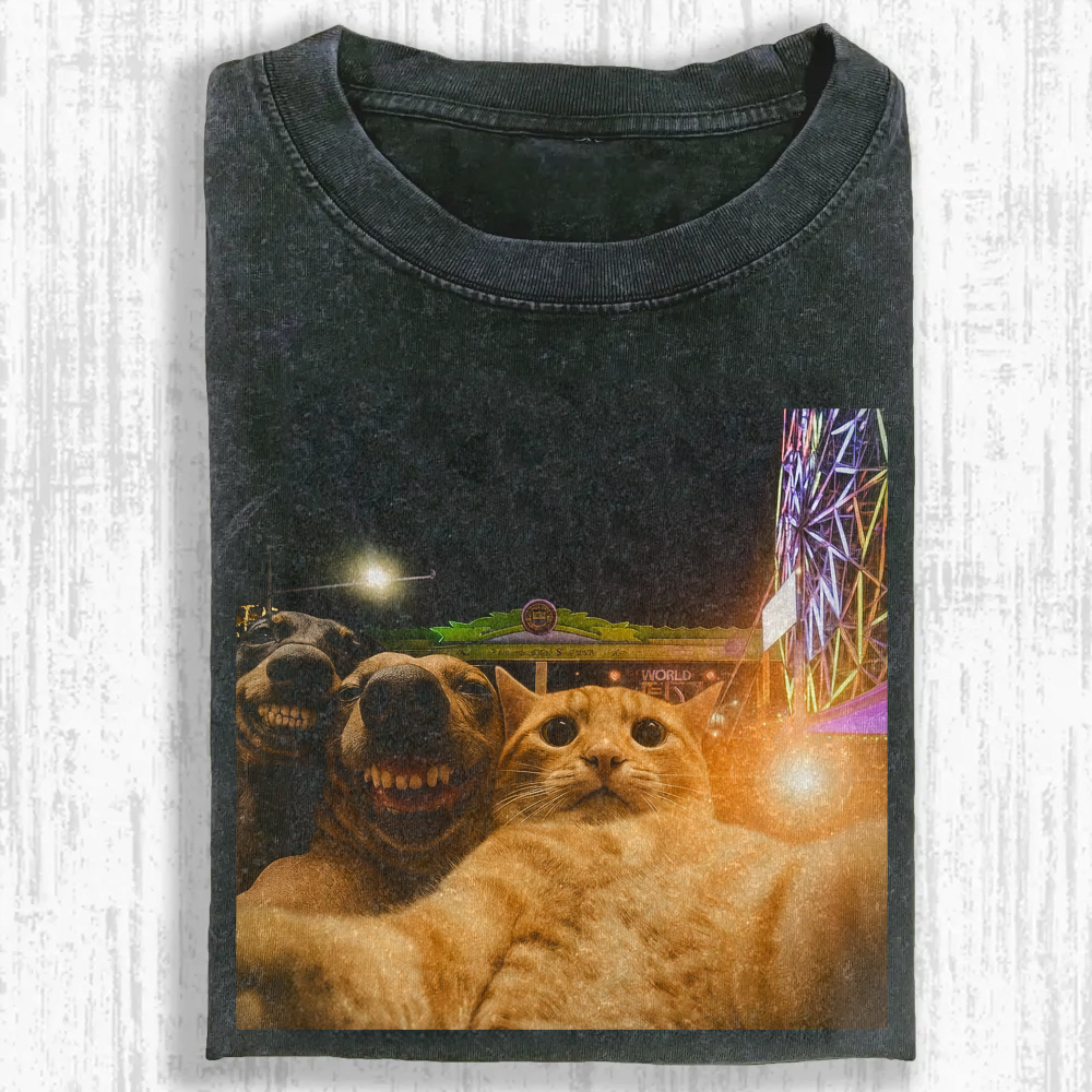 Wacky Cats Washed T-shirt