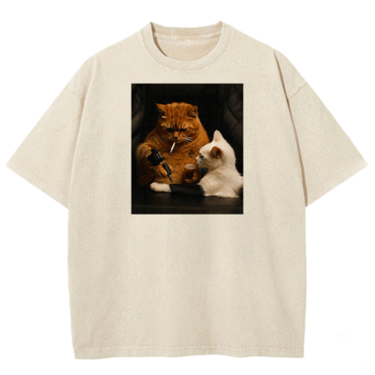 Tattoo Kitty Washed T-shirt