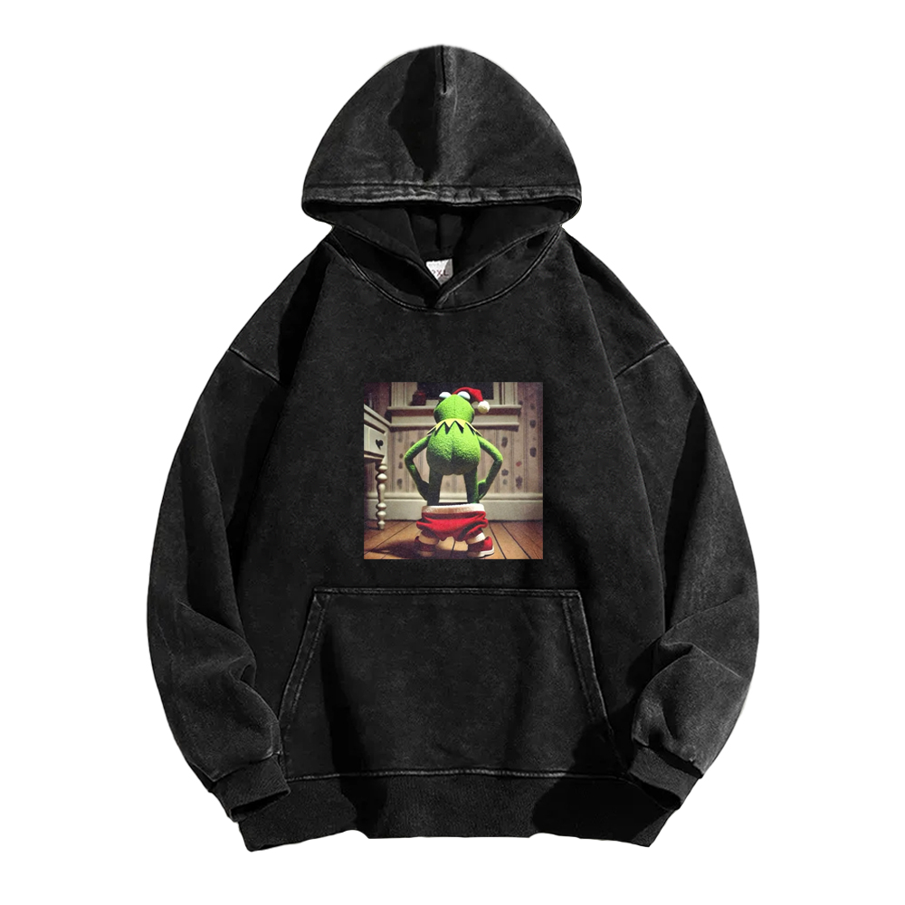 KERMIT THE FROG MEME Washed Hoodie