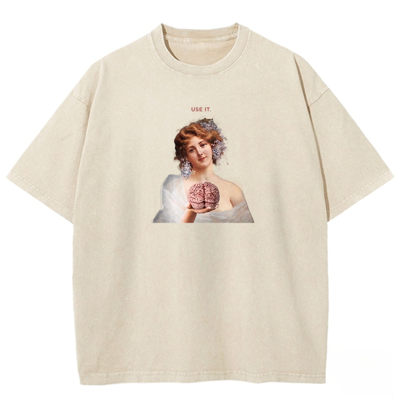 USE YOUR BRAIN Washed T-shirt
