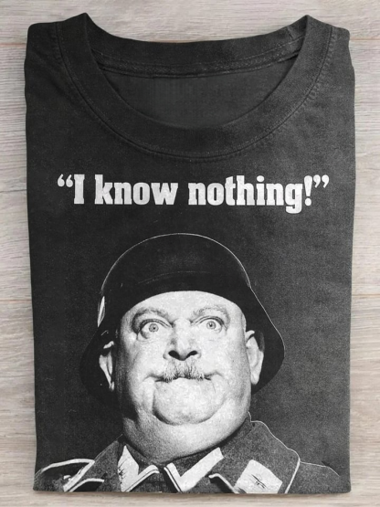 I Know Nothing Art Print Casaul Short Sleeve T-shirt
