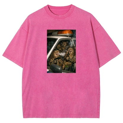 Bad Kitty Patrol Washed T-shirt