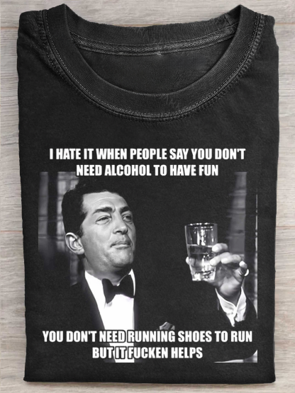 I Hate When People Say  Art Print Casual Short Sleeve T-shirt