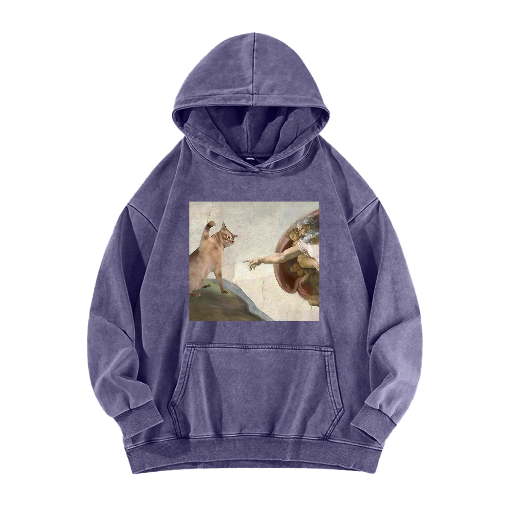The Creation of Cat Washed Hoodie
