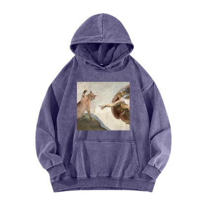 The Creation of Cat Washed Hoodie