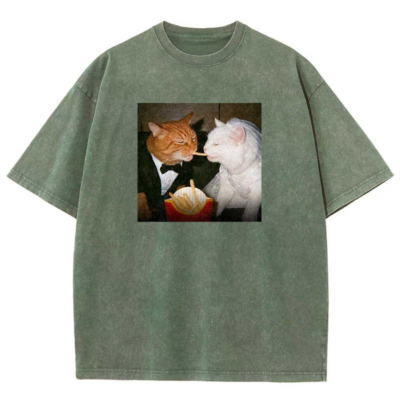 McWedding Meows Washed T-shirt