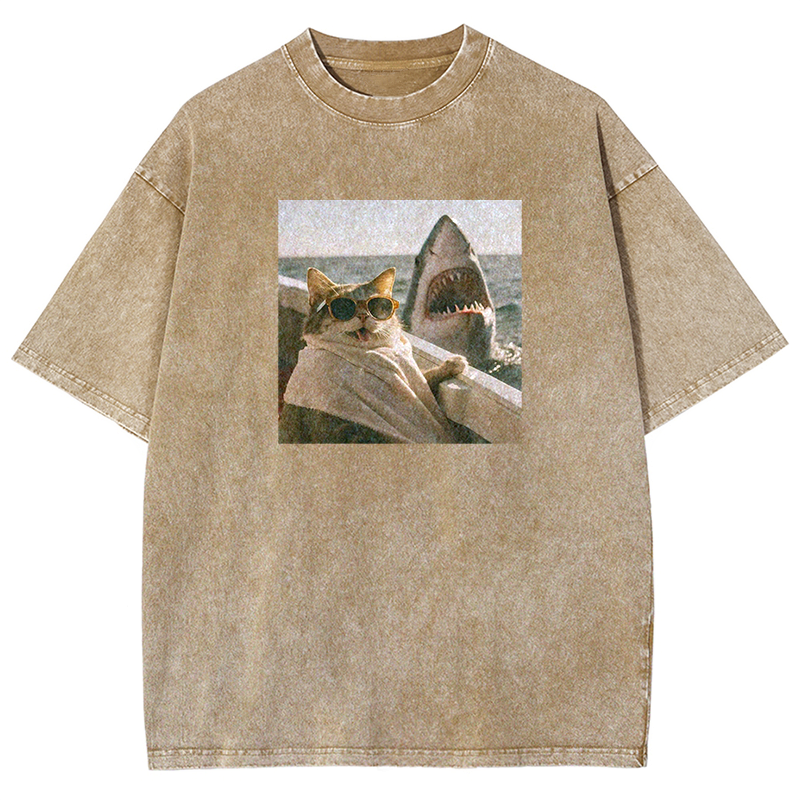 Shark Bait Survivor Washed T-shirt