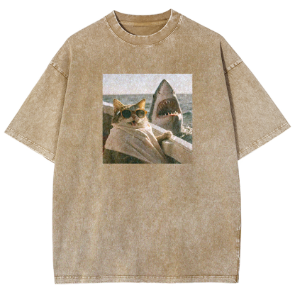 Shark Bait Survivor Washed T-shirt