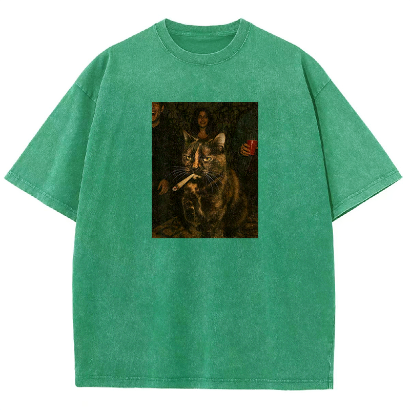Underground Lounge Cat Washed T-shirt