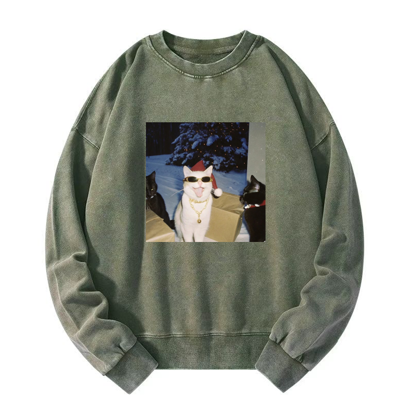 Wacky Cat Washed Sweatshirt