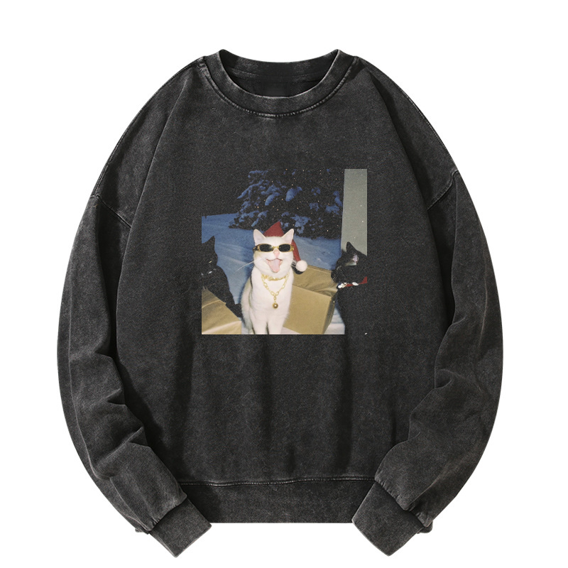 Wacky Cat Washed Sweatshirt
