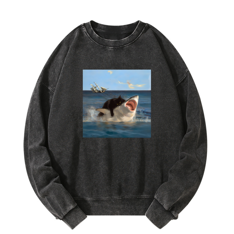 Brave Cat Washed Sweatshirt