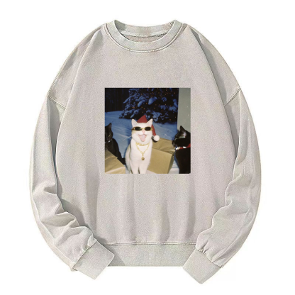 Wacky Cat Washed Sweatshirt
