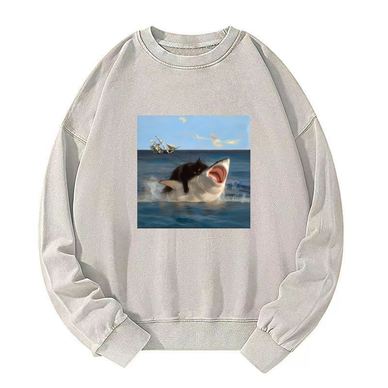 Brave Cat Washed Sweatshirt