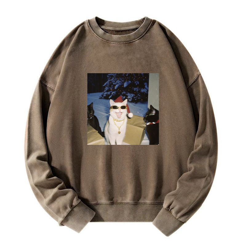 Wacky Cat Washed Sweatshirt
