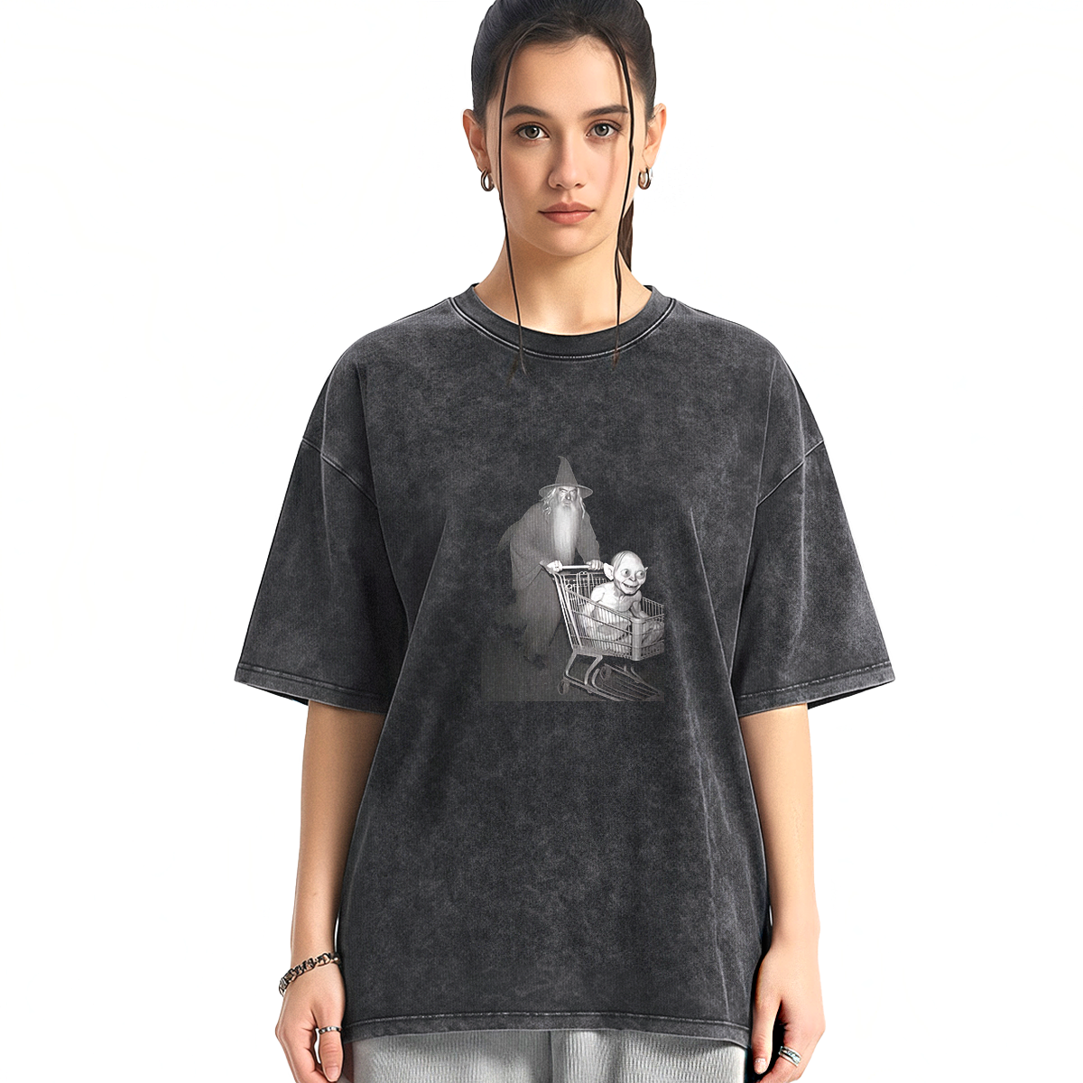 Funny shopping cart Washed T-shirt