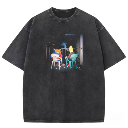 Midnight Smoke Retro Washed T-shirt