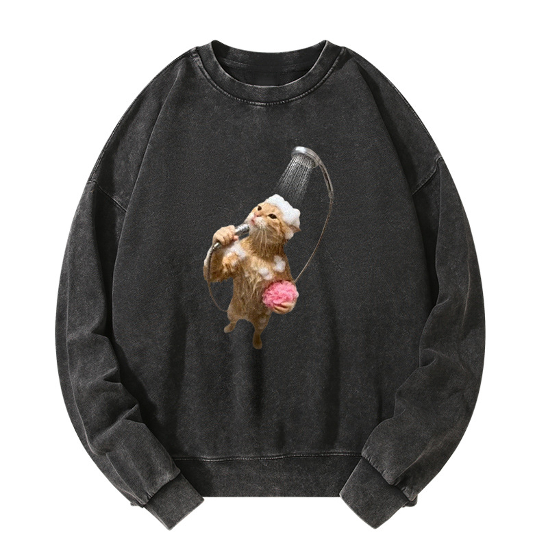 Bathroom Karaoke King Washed Sweatshirt