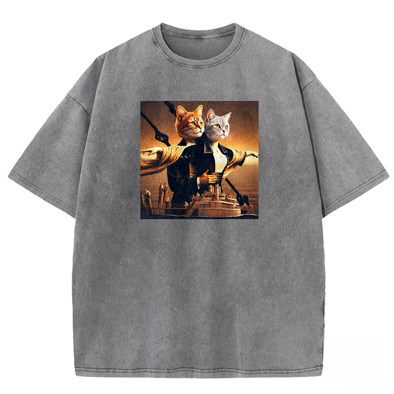 Titanic Cat Duo Washed T-shirt
