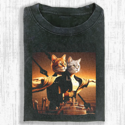 Titanic Cat Duo Washed T-shirt