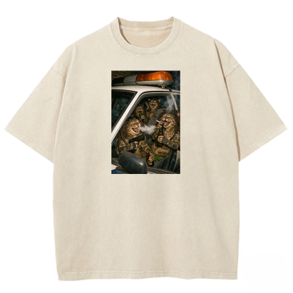 Bad Kitty Patrol Washed T-shirt