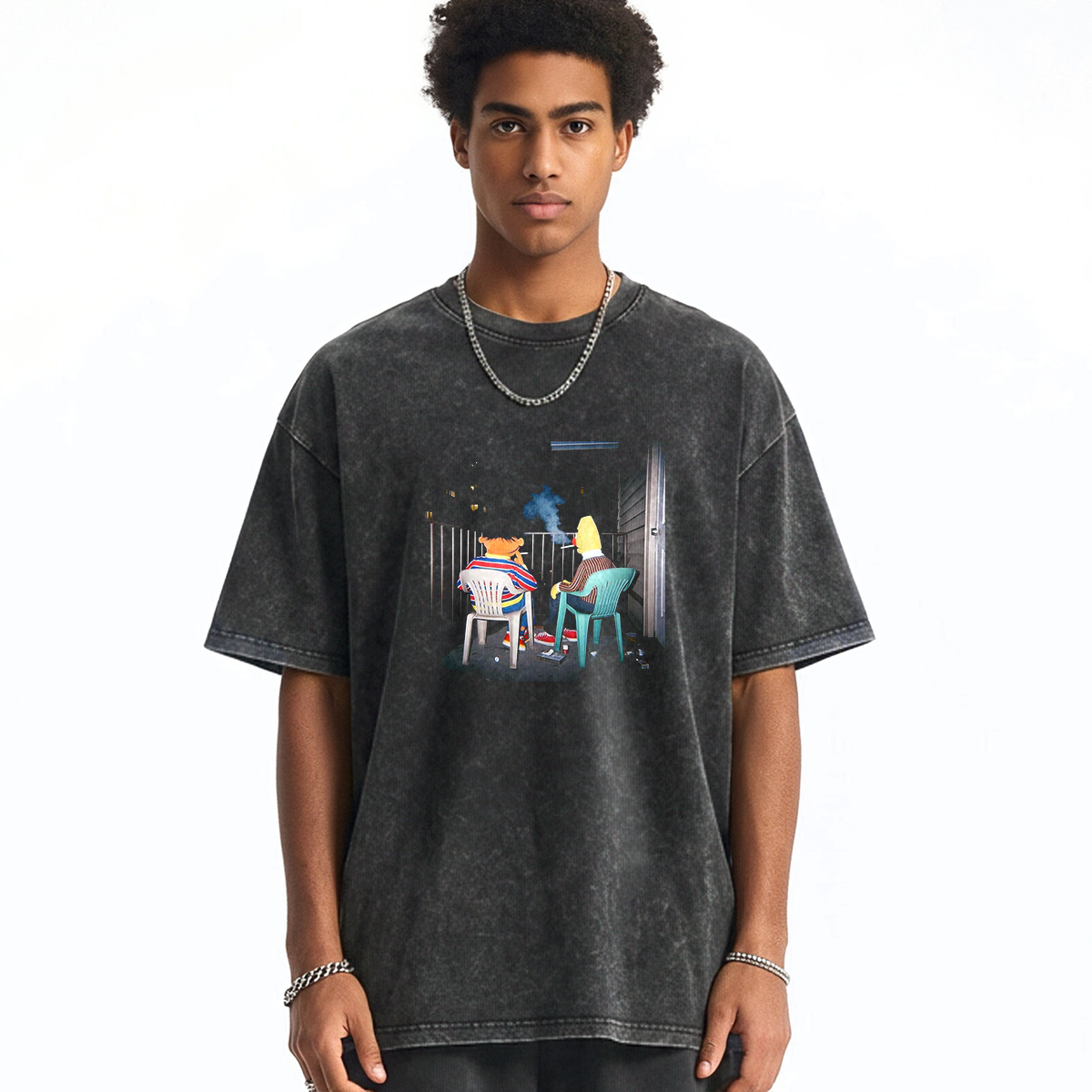 Midnight Smoke Retro Washed T-shirt