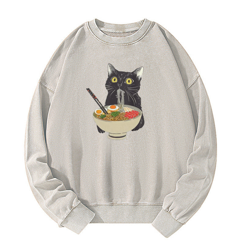 Ramen Cat Washed Sweatshirt