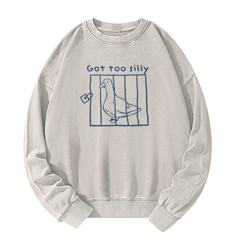 Retro Got too Silly Washed Sweatshirt