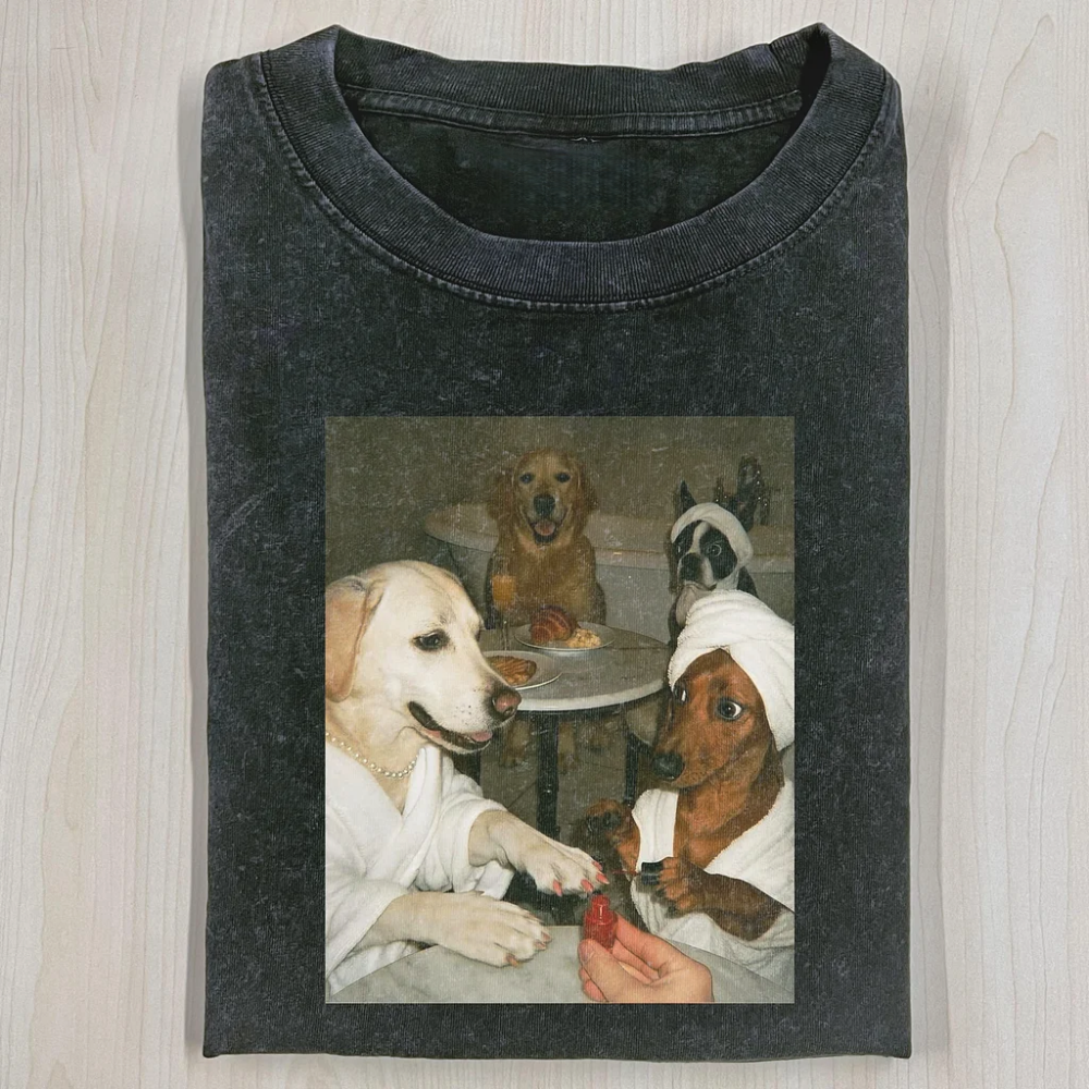 Funny Dog Washed T-shirt