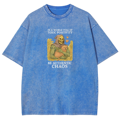 Toxic Positivity Cat Washed T-shirt