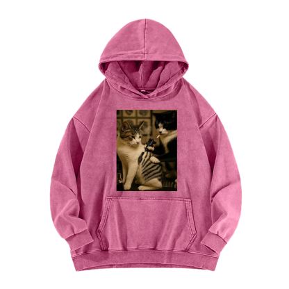 Wacky cats  Washed Hoodie