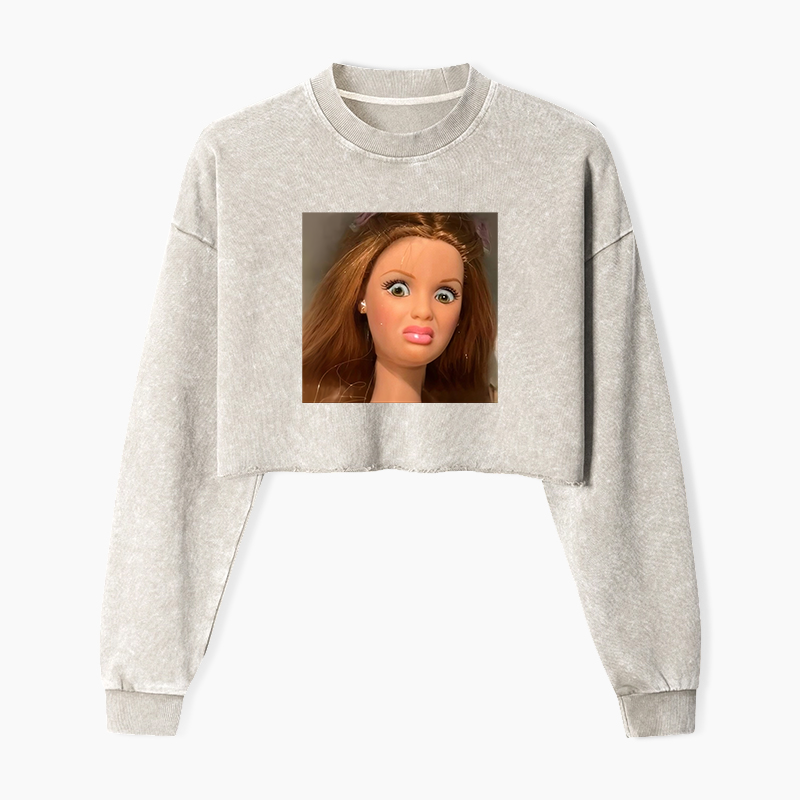 Wacky Barbie Washed Crop Sweatshirt