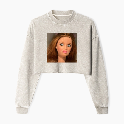 Wacky Barbie Washed Crop Sweatshirt