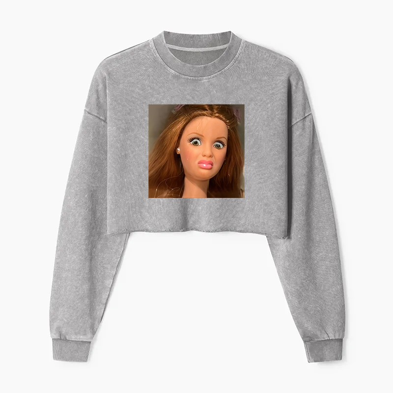 Wacky Barbie Washed Crop Sweatshirt