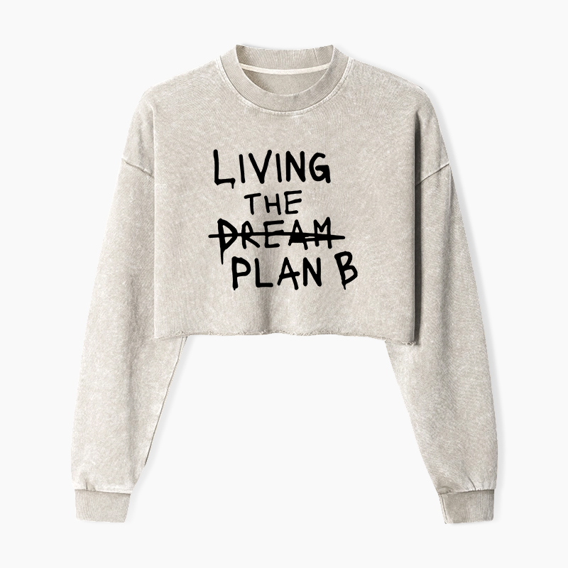 LIVING THE DREAM / Plan B Washed Crop Sweatshirt