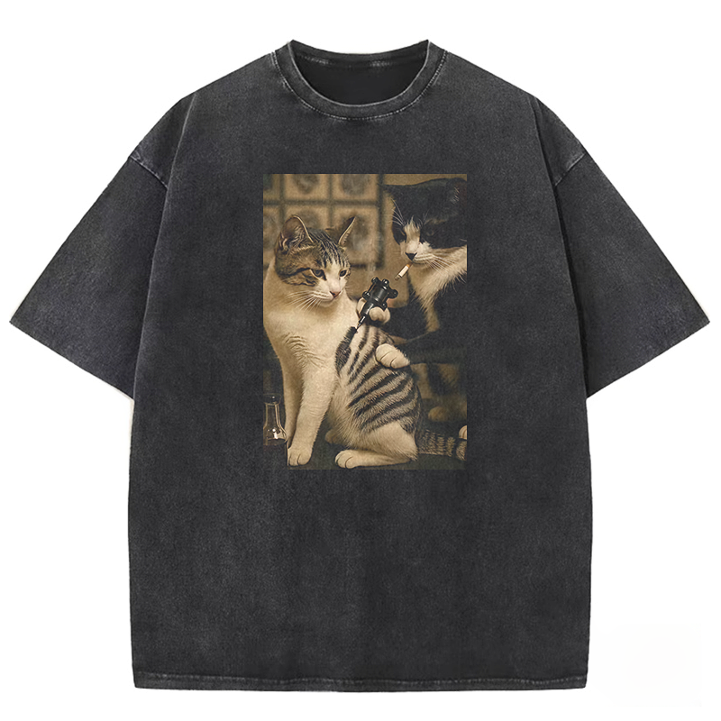 Wacky Cat Washed T-shirt