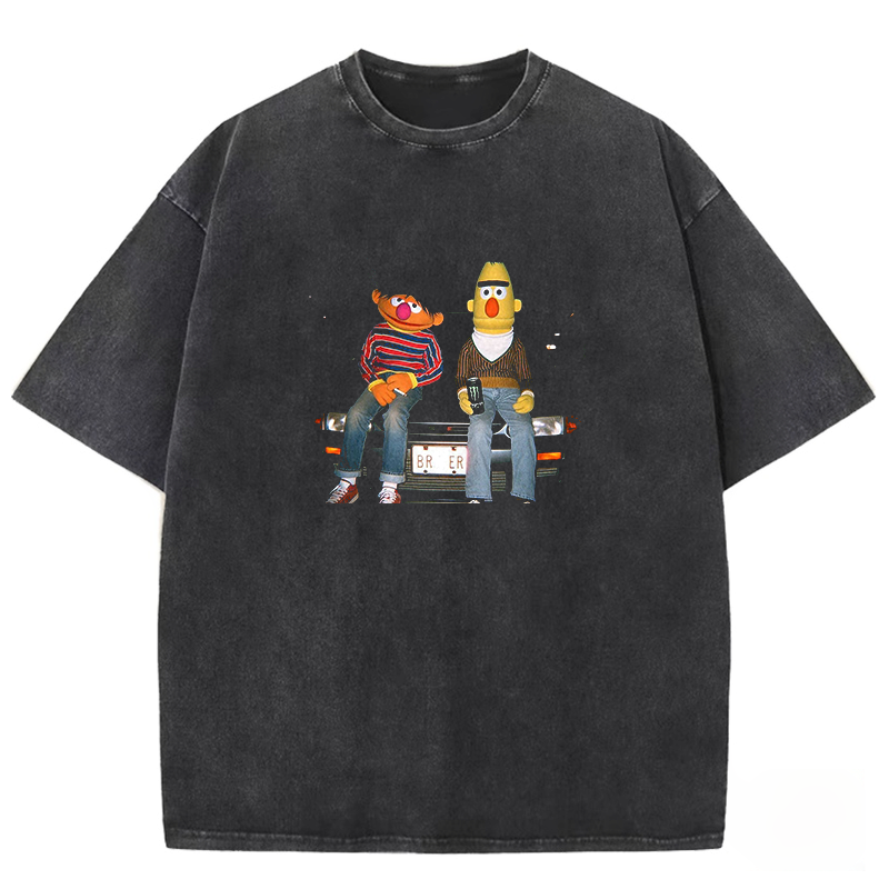 Lonely Night Retro  Washed T-shirt