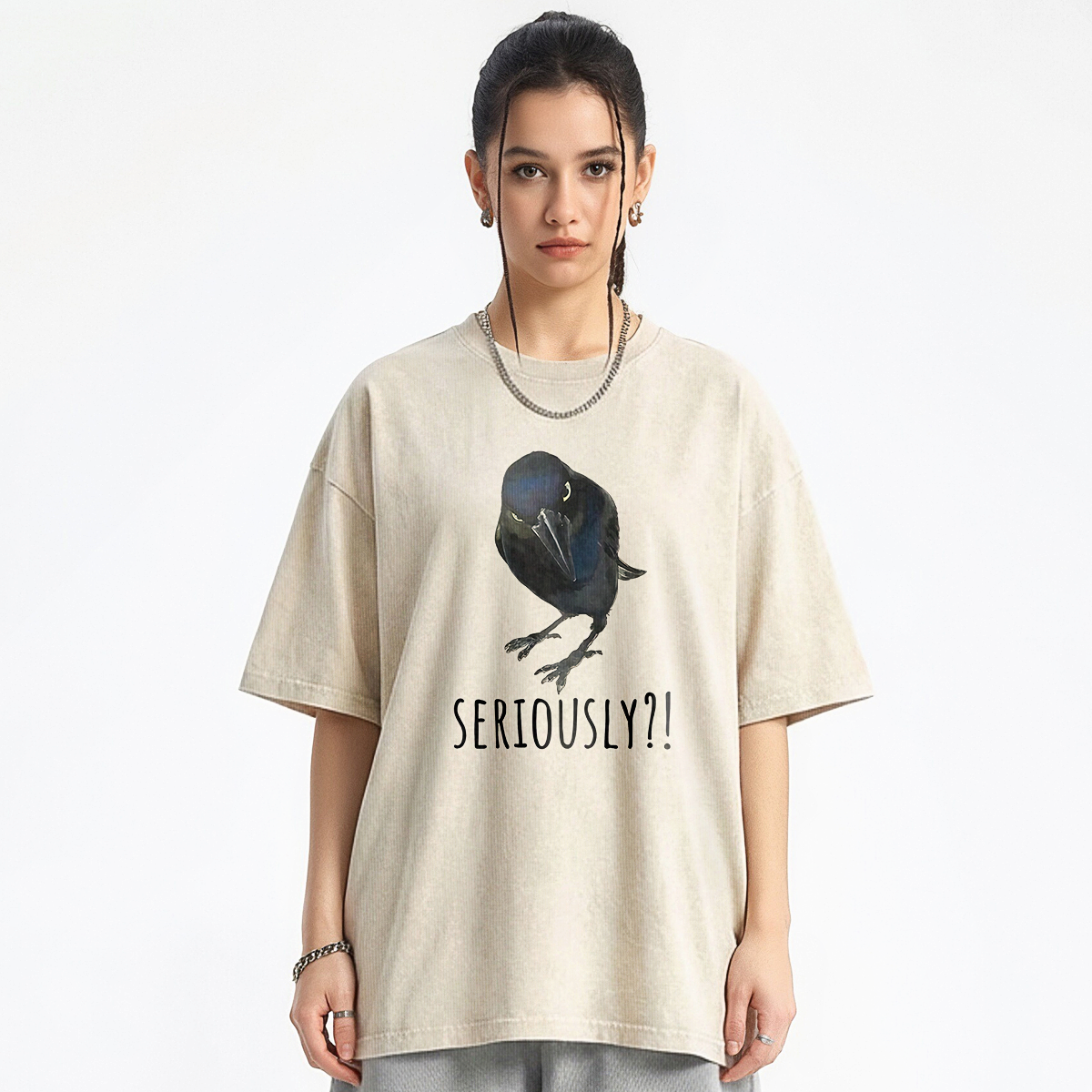 Raven's Question Washed T-shirt