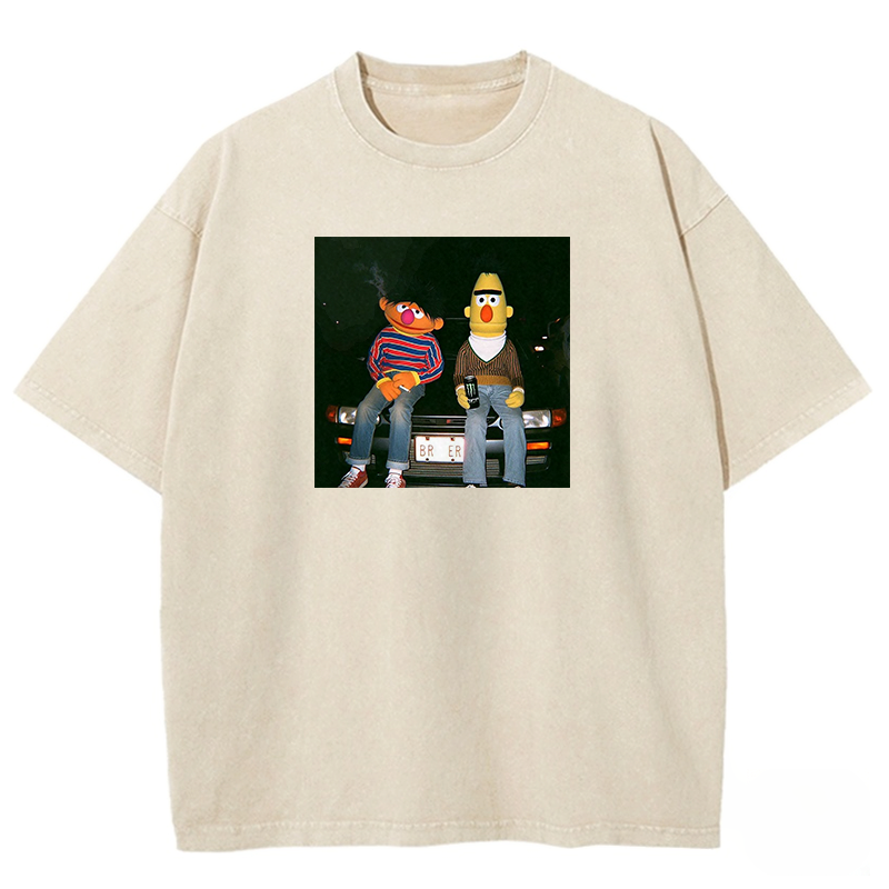 Lonely Night Retro  Washed T-shirt