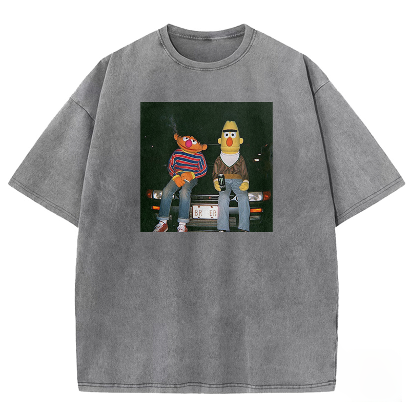 Lonely Night Retro  Washed T-shirt