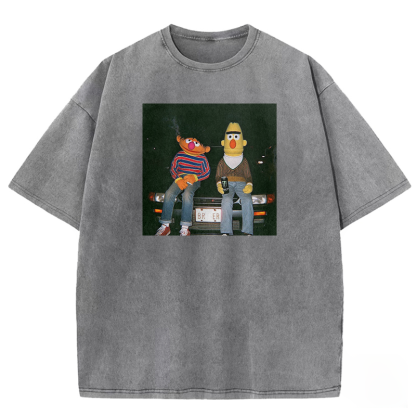 Lonely Night Retro  Washed T-shirt