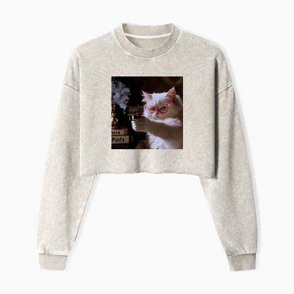 Dangerous Kitty Washed Crop Sweatshirt
