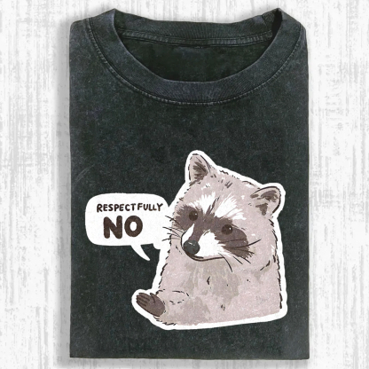 Raccoon Respectfully No Washed T-shirt
