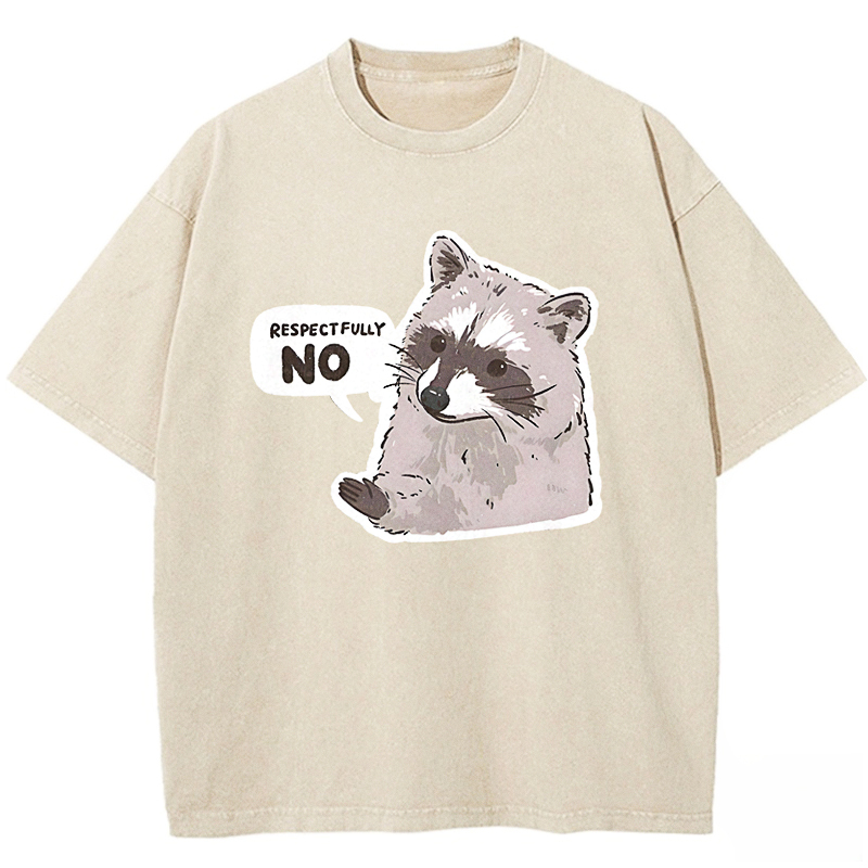 Raccoon Respectfully No Washed T-shirt