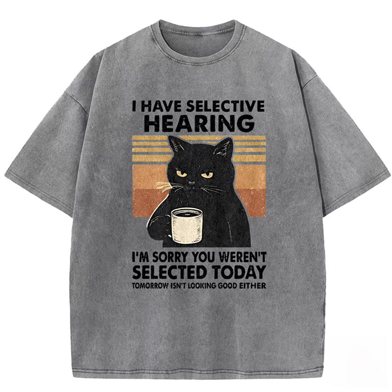 I Like Cats And Coffee Washed T-shirt