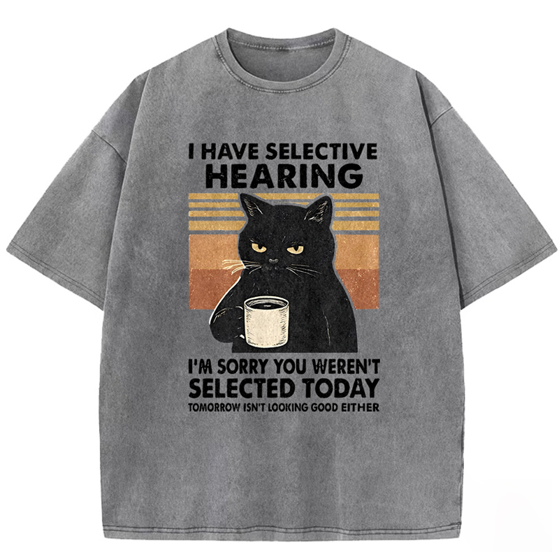 I Like Cats And Coffee Washed T-shirt