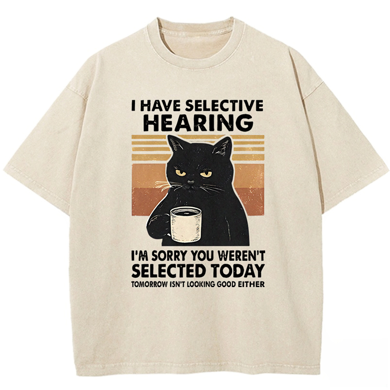 I Like Cats And Coffee Washed T-shirt