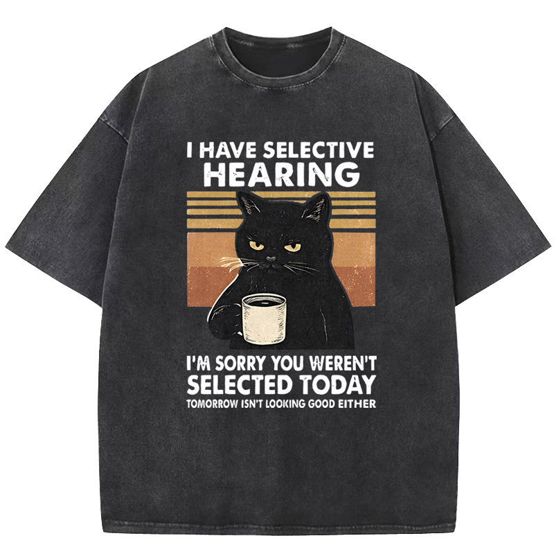 I Like Cats And Coffee Washed T-shirt