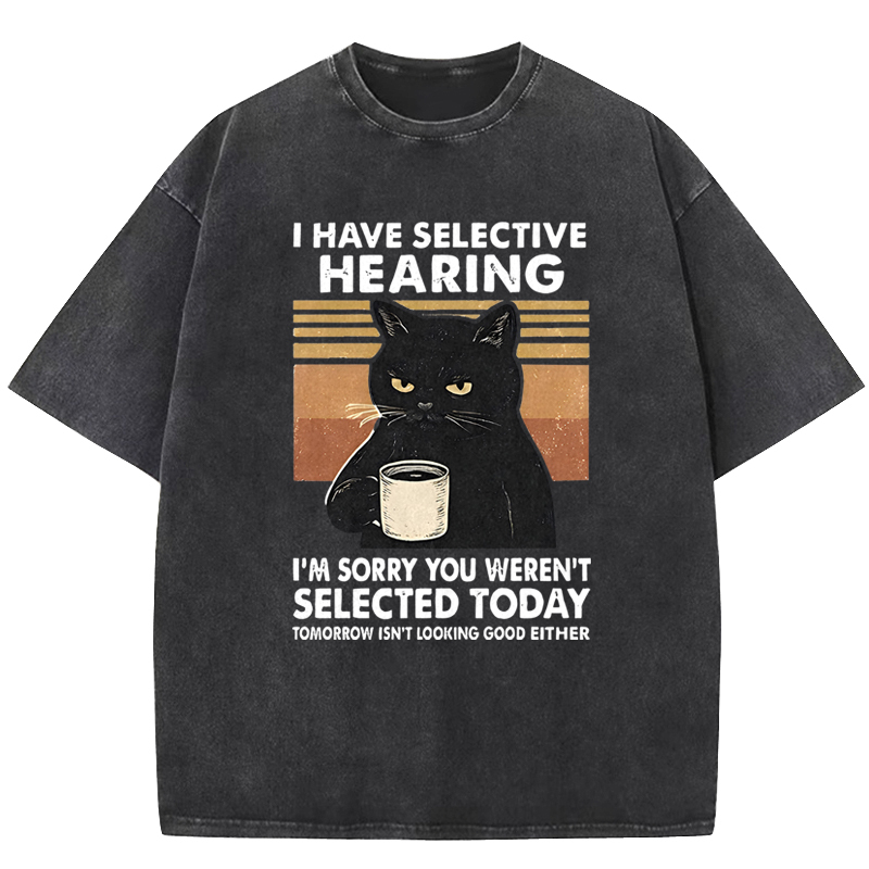 I Like Cats And Coffee Washed T-shirt