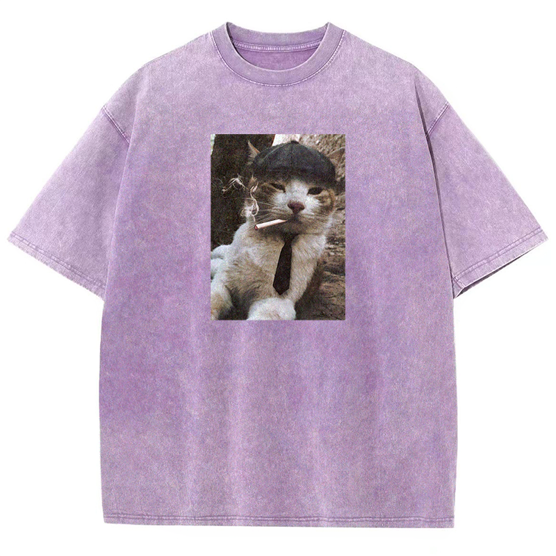 Smoking Gentleman Washed T-shirt